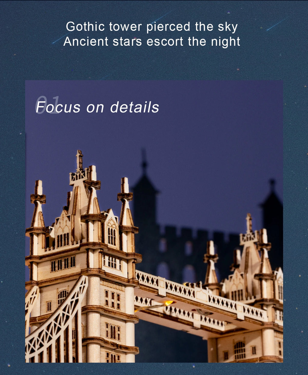 Robotime Rolife DIY 3D Tower Bridge Big Ben Famous Building Wooden Puzzle Game Easy Assembly Toy Gift for Children Teen Adult