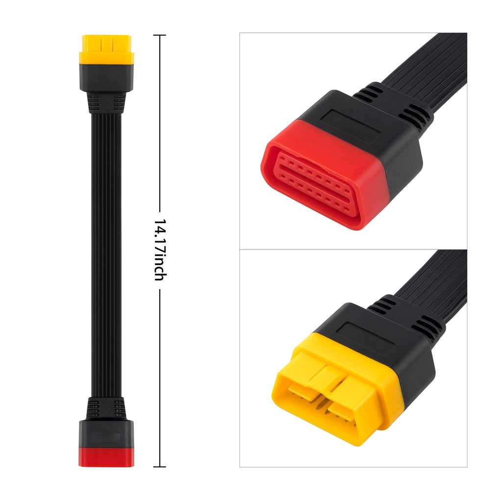 10pcs/lot OBDII 16Pin Extension Cable Vehicle Automobiles OBD2 male to Female Extend Universal OBD Car Diagnostic Cable