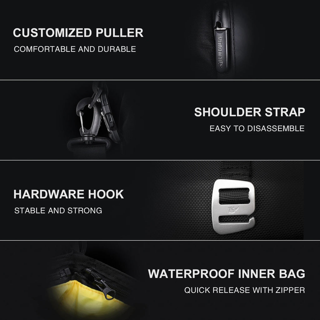 Rhinowalk Motorcycle Rear Seat Bag 10L 20L 30L Waterproof Luggage Pack Motocross Multi-Function Bumper Modification Bale