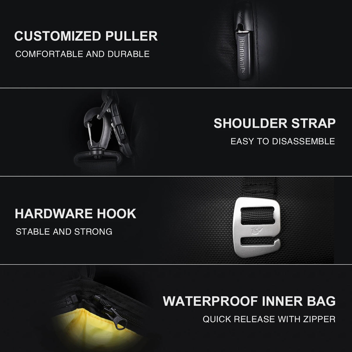 Rhinowalk Motorcycle Rear Seat Bag 10L 20L 30L Waterproof Luggage Pack Motocross Multi-Function Bumper Modification Bale