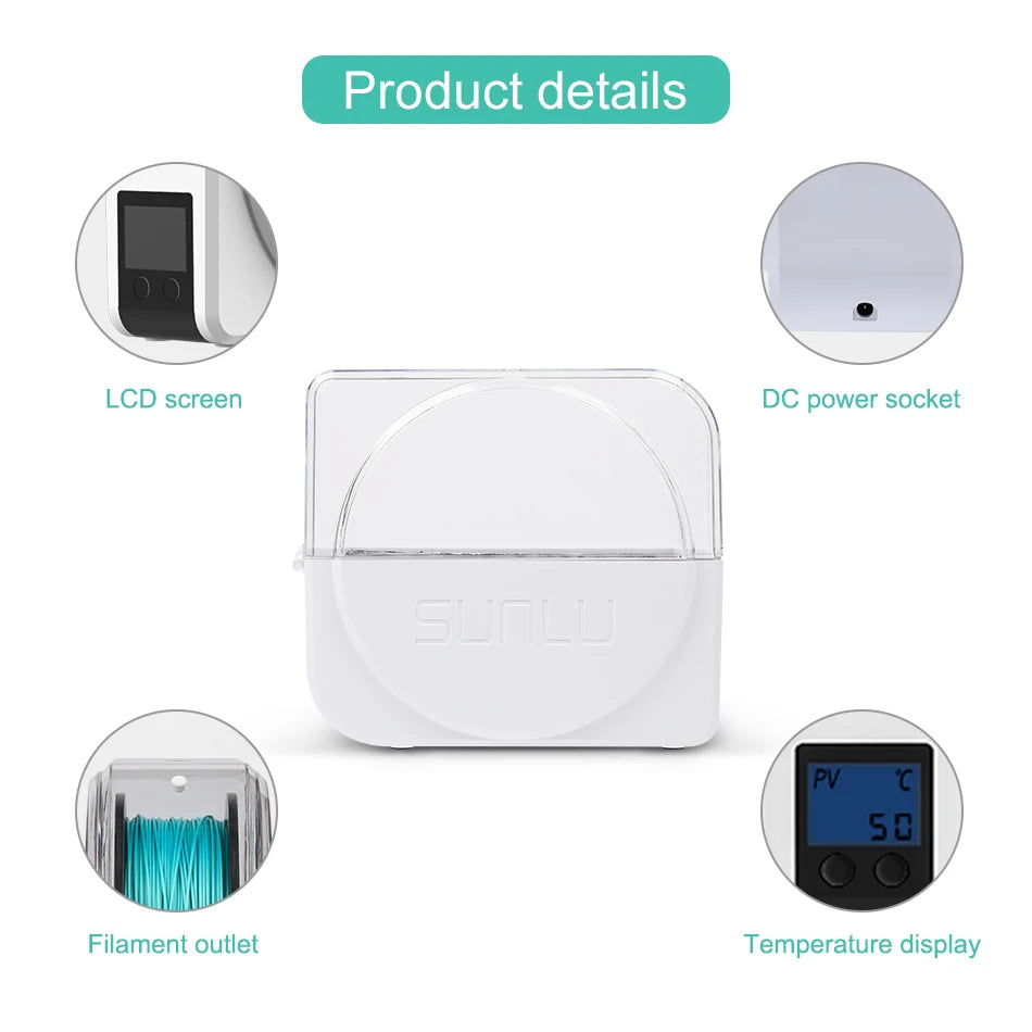 Filament Dryer S1 Plus Built-in Circulation Fan Filament Dryer Box Storage Box for 3D Printer Filament 1.75/2.85/3.00mm