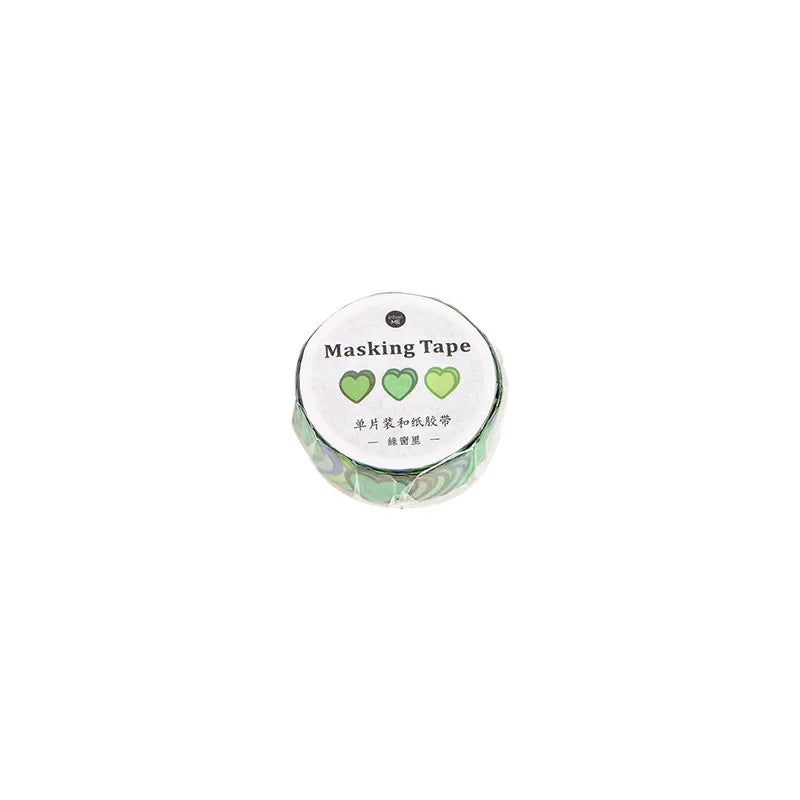 100pcs/roll Loving Heart Washi Tape Decorative Masking Morandi Color Scrapbooking Diary Paper Stickers