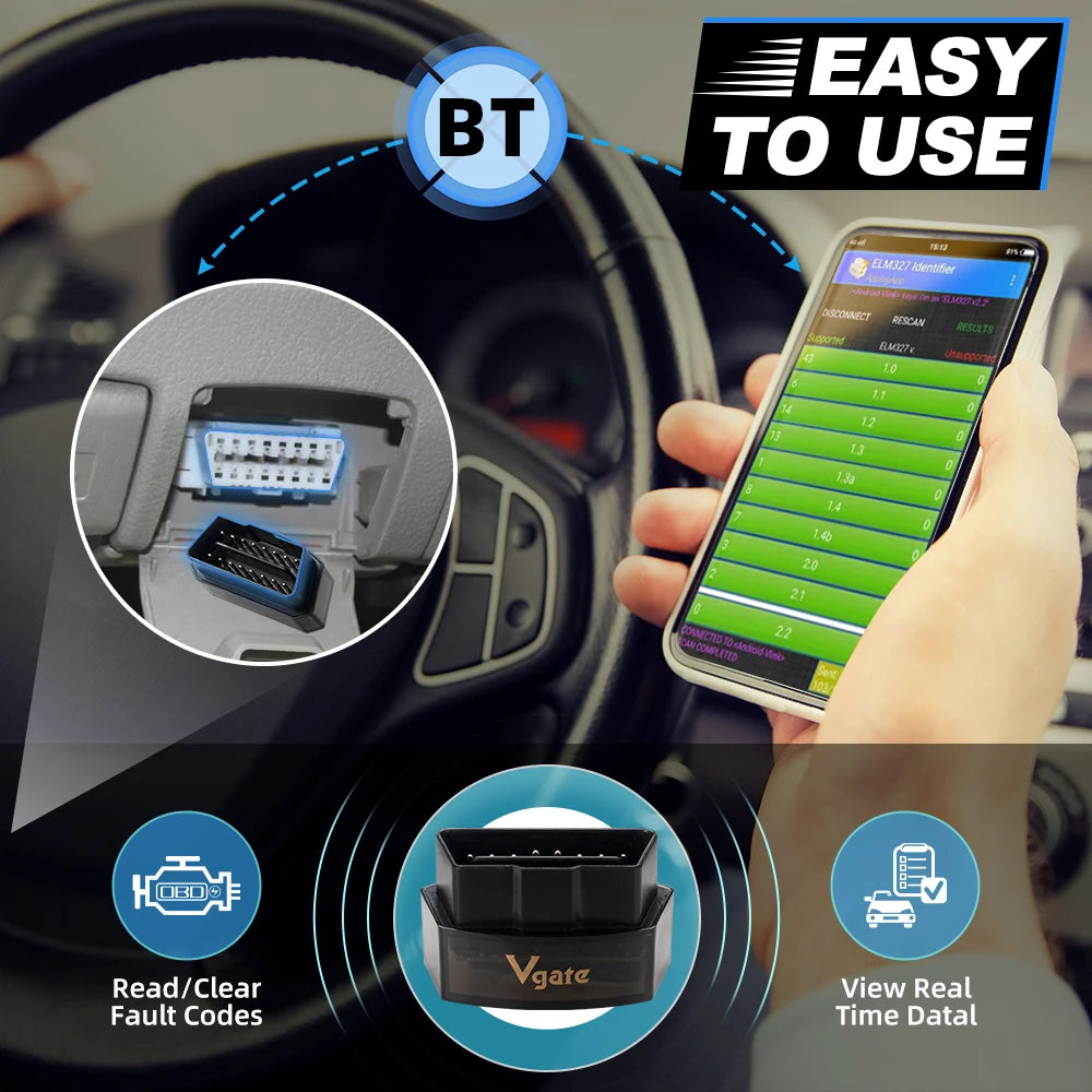 Vgate ICar Pro Bluetooth 3.0/4.0/WiFi Android/PC/iOS Supports Auto Wake Up Mode Elm327 V2.1 OBDII Code Reader Diagnostic Tool
