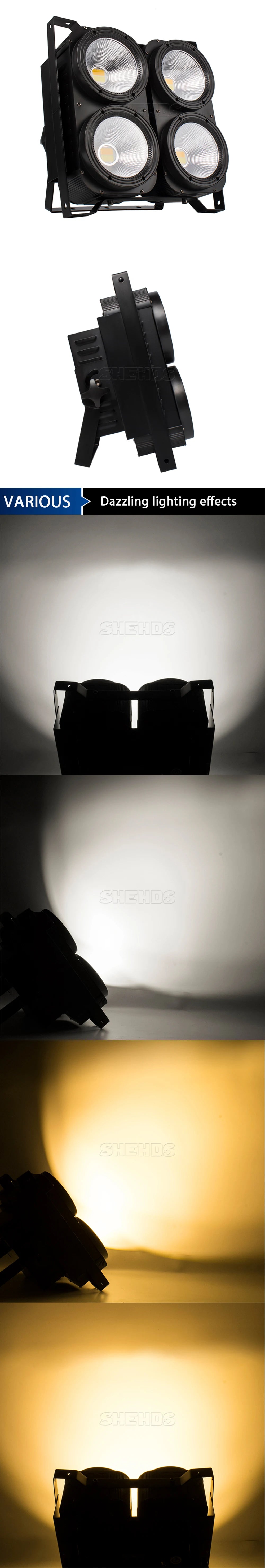 SHEHDS 4x100W 4 Eyes/200W 1Eye /2 Eyes LED Blinder Lights COB Cool And Warm White  For Dj Disco Party Stage