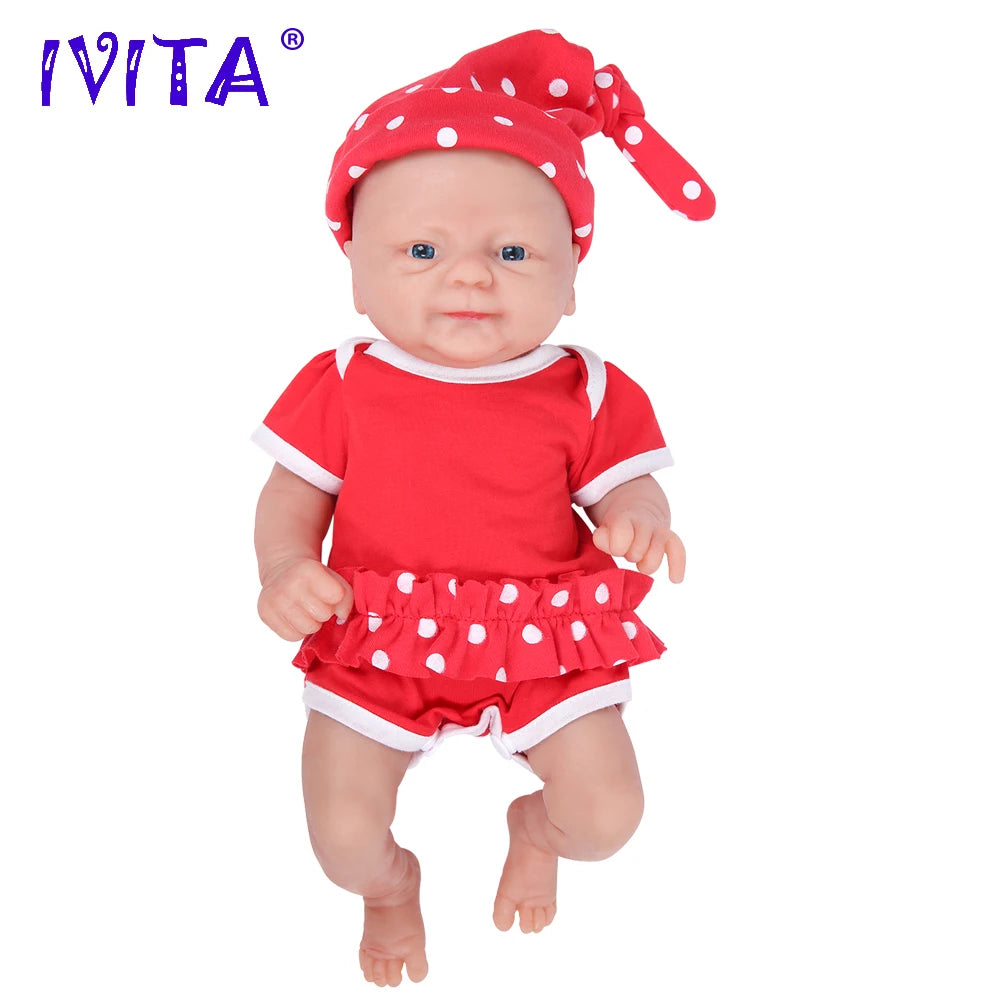 14-inch Full Body Silicone Reborn Baby Doll, Soft Lifelike Newborn Girl Doll