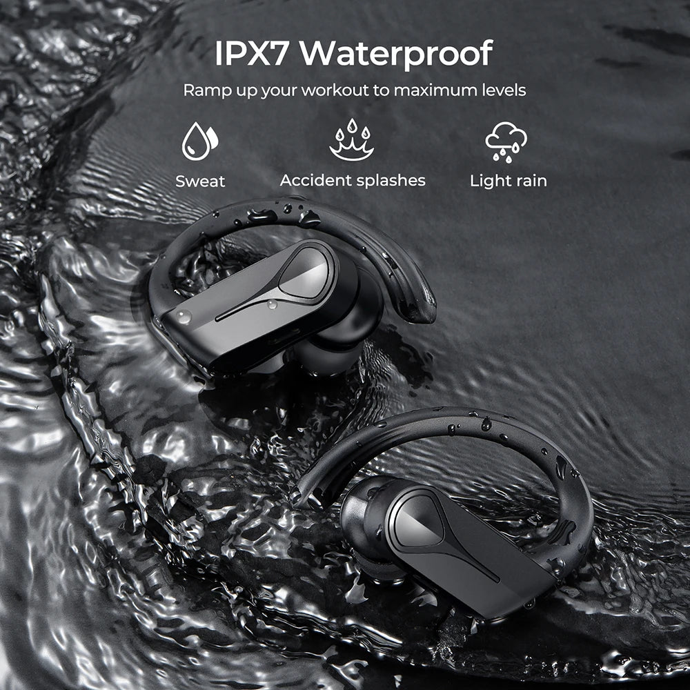 Flame Solo Wireless Earphones TWS Bluetooth 5.4 Earbuds with ENC Noise Cancellation Mic IPX7 Waterproof for Running Sport