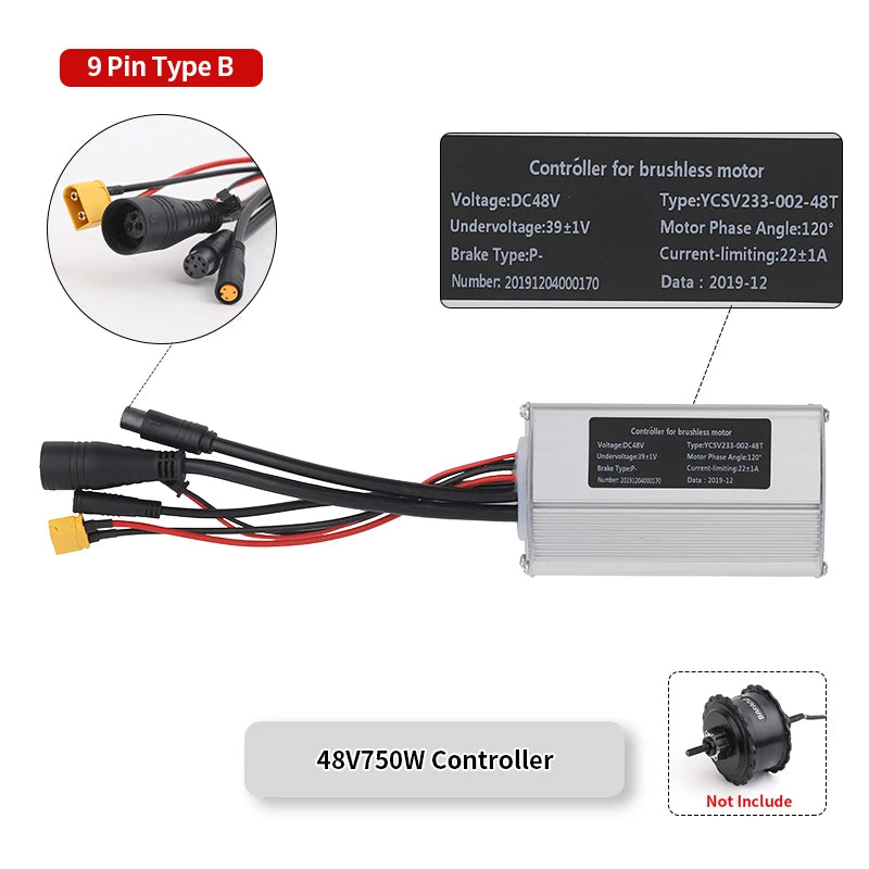 Controller For Bafang Hub Front Rear Motor BF-UART Display 36V 48V 52V 500W/750W Electric Bicycle Conversion Accessories Parts