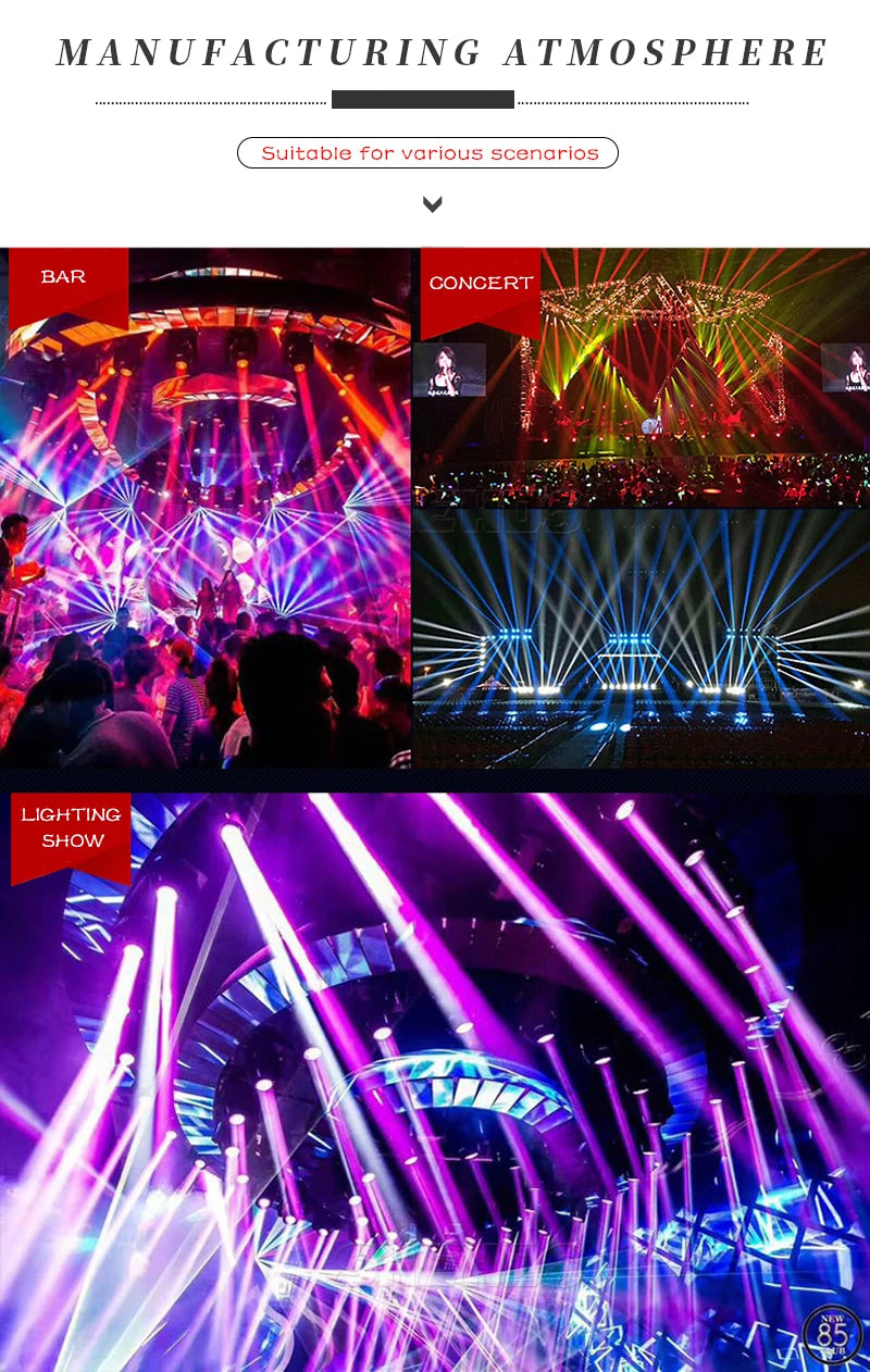 SHEHDS Lyre LED 60W Gobo Moving Head Lighting Spot Light Stage Light Wedding Christmas Birthday DJ Disco KTV Bar Event