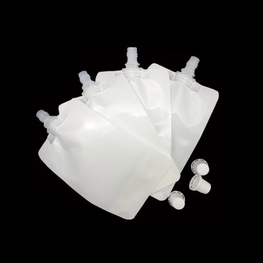 Eco Plastic Drink Packaging Bags Stand Up Spout Pouches Outdoor Camping Juice Coffee Storage Bags 50pcs/pack With Free Funnel