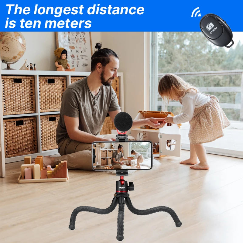 MT-11 Flexible Octopus Tripod Smartphone DSLR SLR Vlog Tripod Travel Portable 2 in 1 Tripod Extend 1/4 Screw Magic Arm