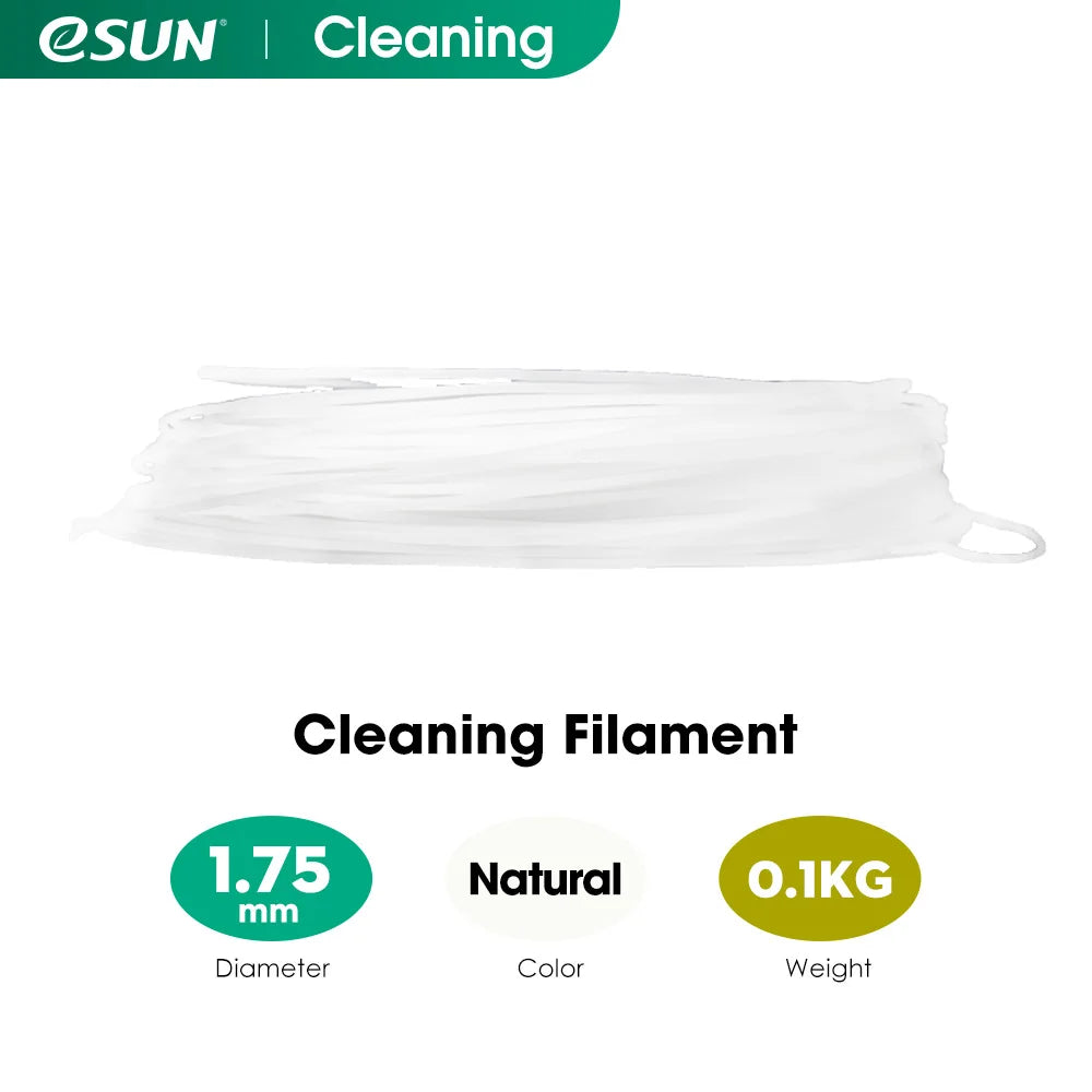 ESUN Cleaning Filament 1.75mm, 3D Printer Cleaning Filament, 100g Spool 3D Printing Accessories for 3D Printers