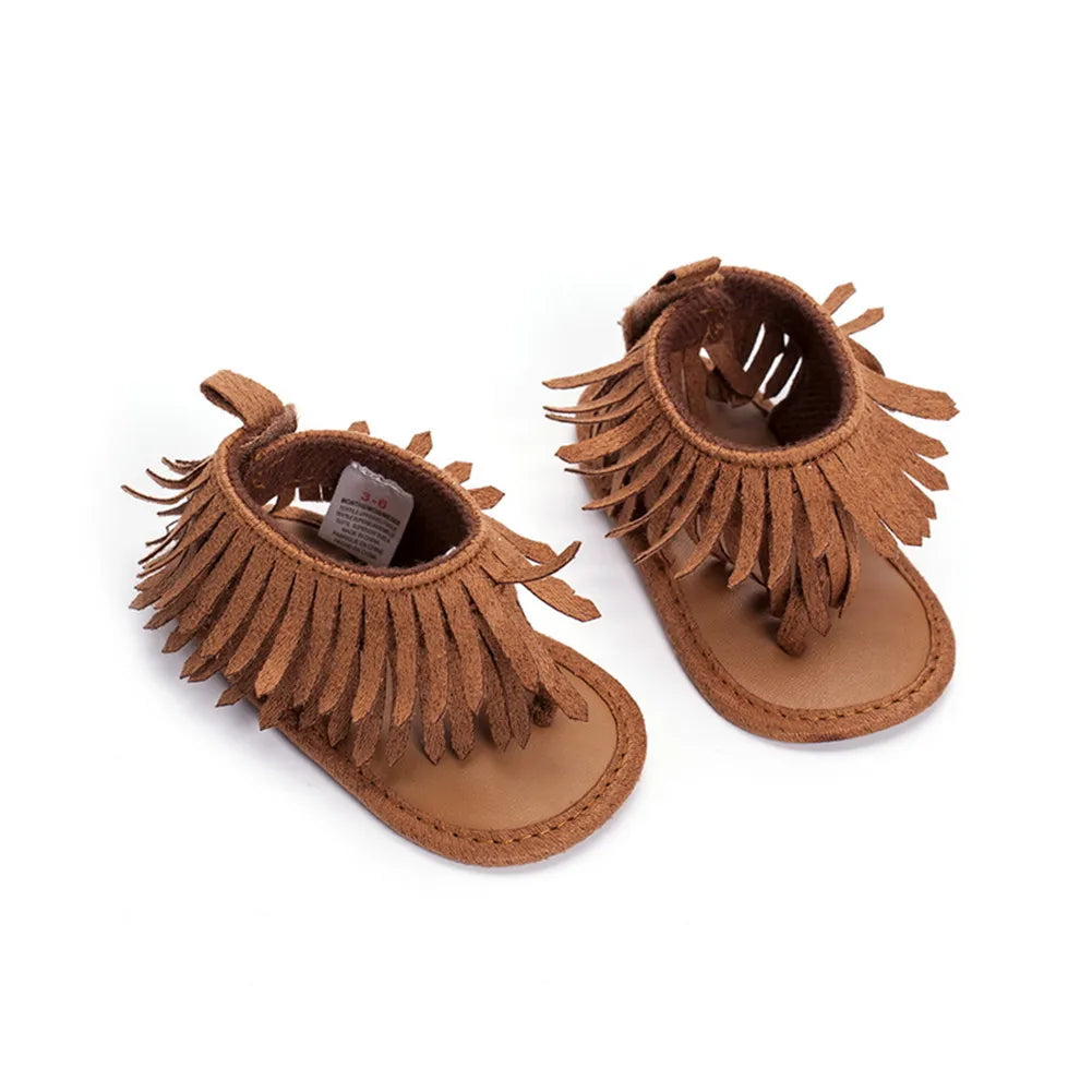 Newborn Baby Boys Girls Summer Frist Walkers Summer Shoes Tassel Shoes Soft Sole Prewalker 0-12M