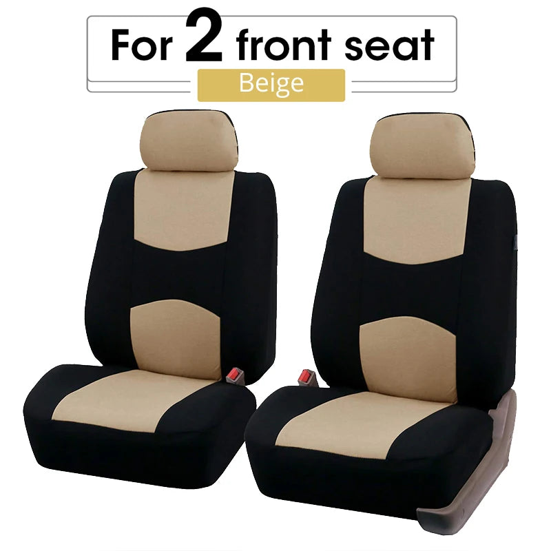 Car Seat Cover Airbag Compatible Ventilation Cloth Protect Seat Universal Beige Interior Accessories For 1/2/5/7 Seats