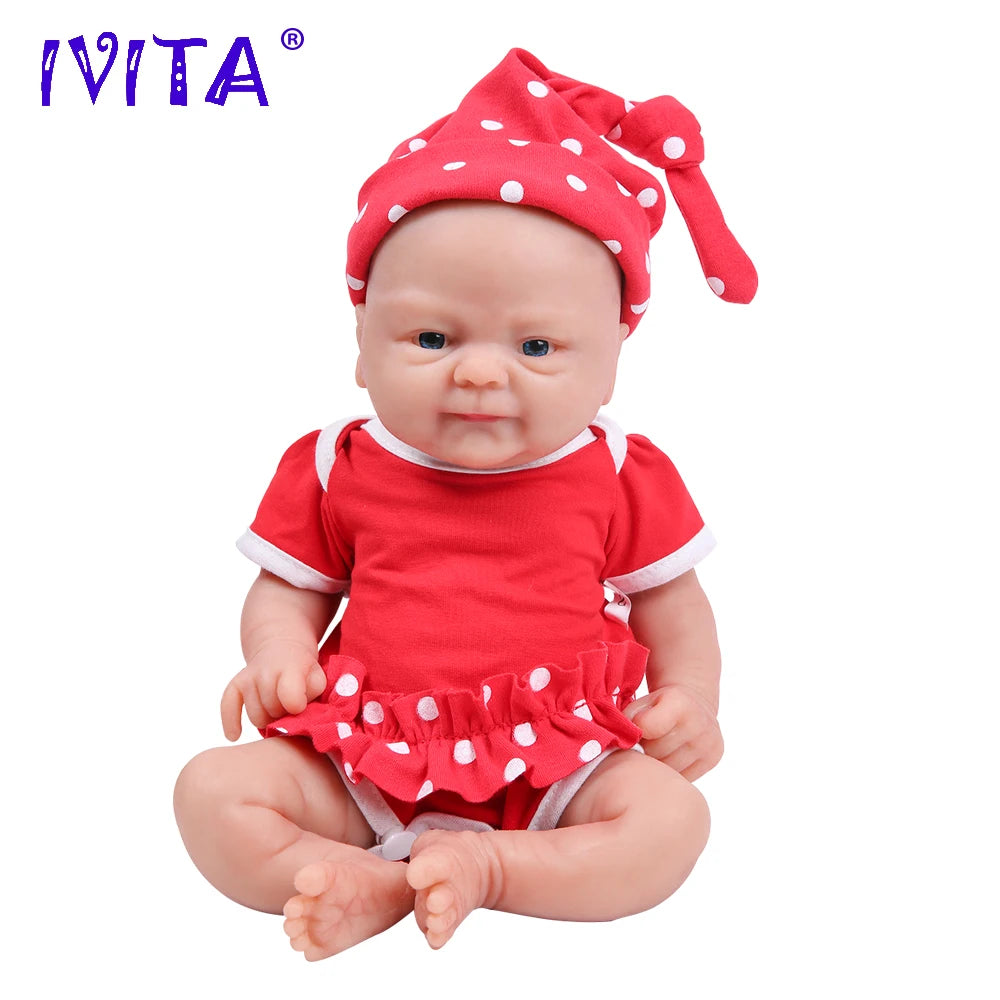 14-inch Full Body Silicone Reborn Baby Doll, Soft Lifelike Newborn Girl Doll