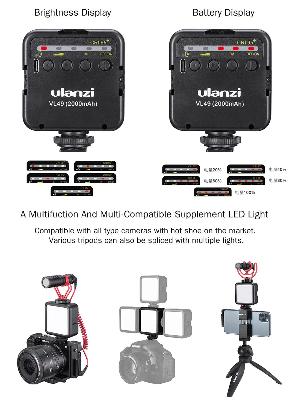 Ulanzi VL49 Mini LED Fill Light, 5500K