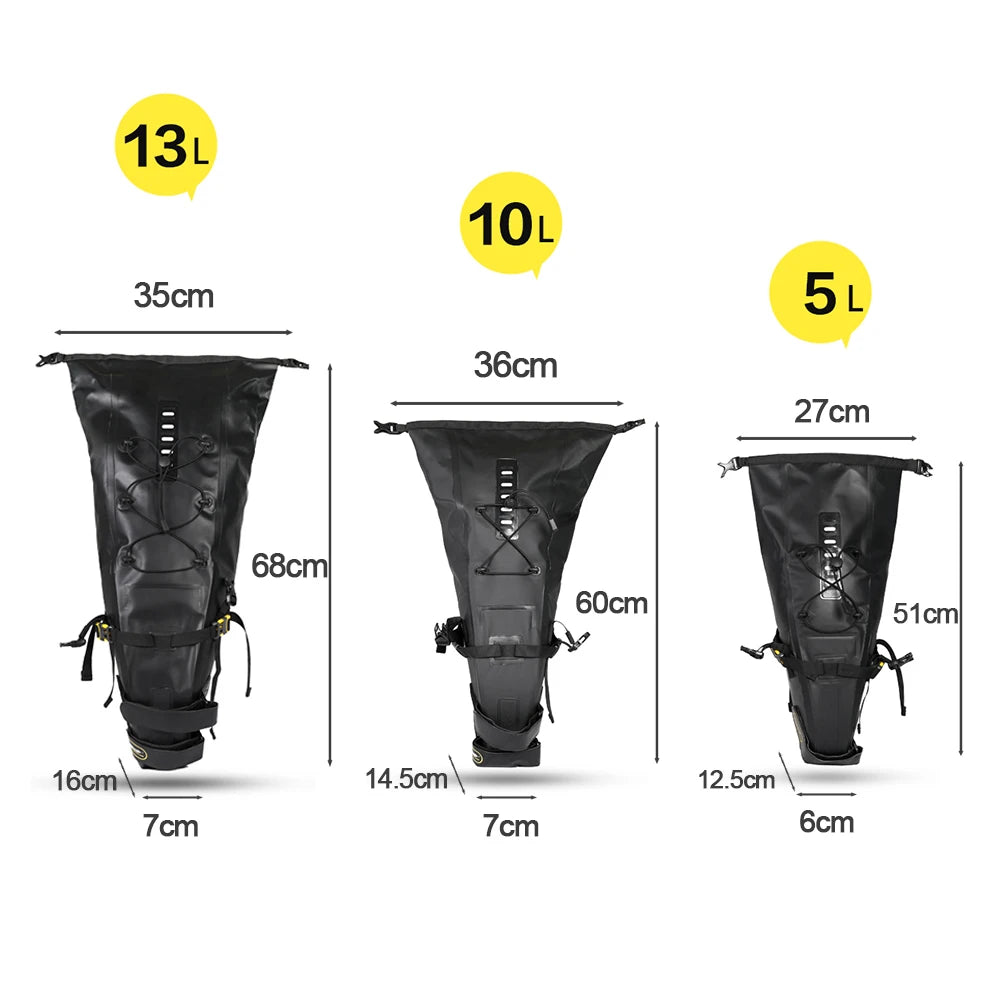 Bicycle Bag 5L-13L Full Waterproof Road Mountain Bike Cycling Rear Rack Bag Luggage Pannier Bike Saddle Accessories