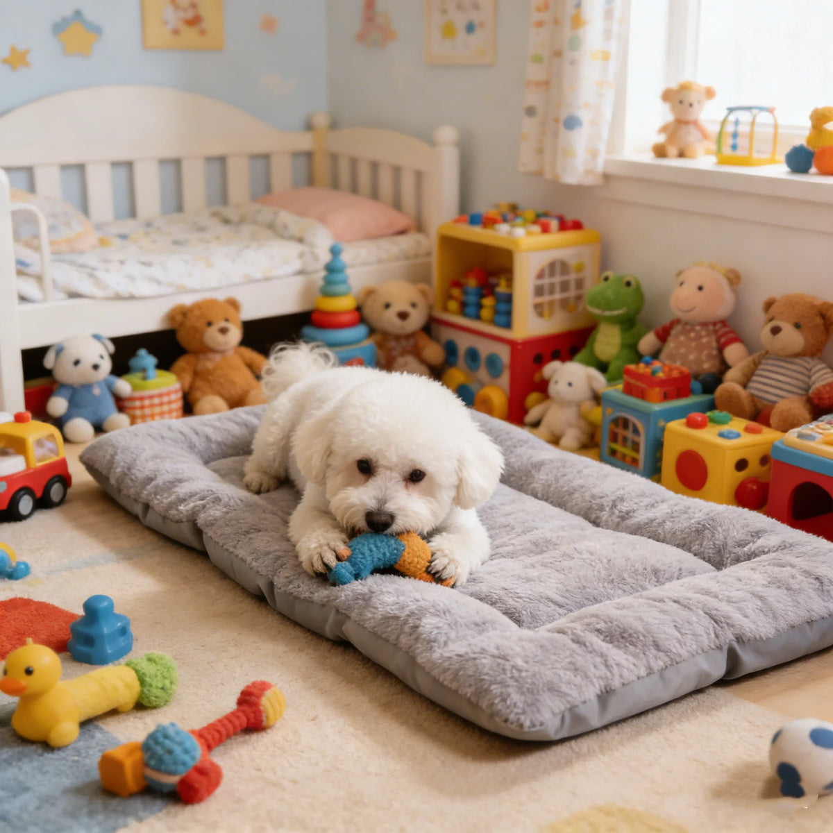 Plush Dog Bed Sofa, Thickened Soft Polyester Pet Mat for Small, Medium and Large Dogs and Crates