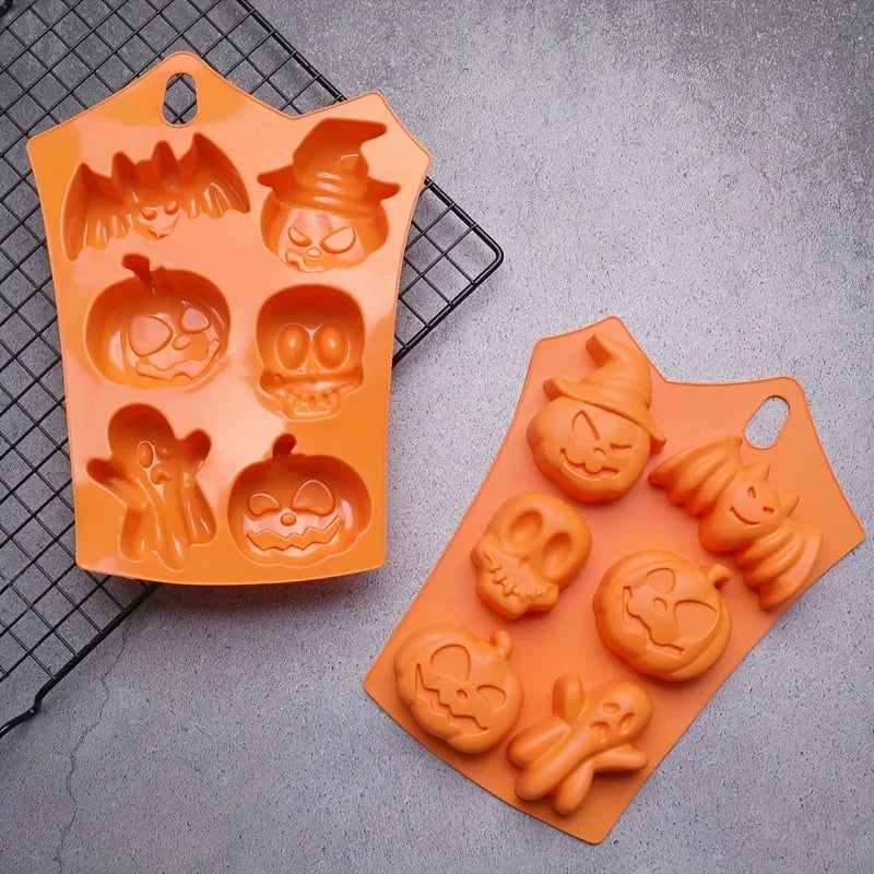 Halloween Silicone Candy Mold – Pumpkin, Skull, Bat and Ghost Shapes