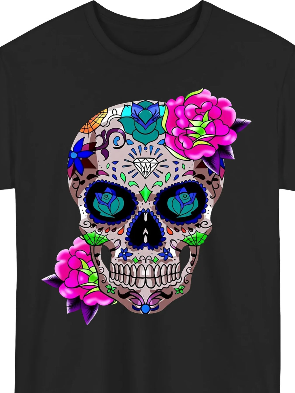 Halloween Sugar Skull Day of the Dead Graphic Tee, Unisex