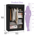 Portable Closet Wardrobe Organizer with 6 Shelves and Hanging Rod