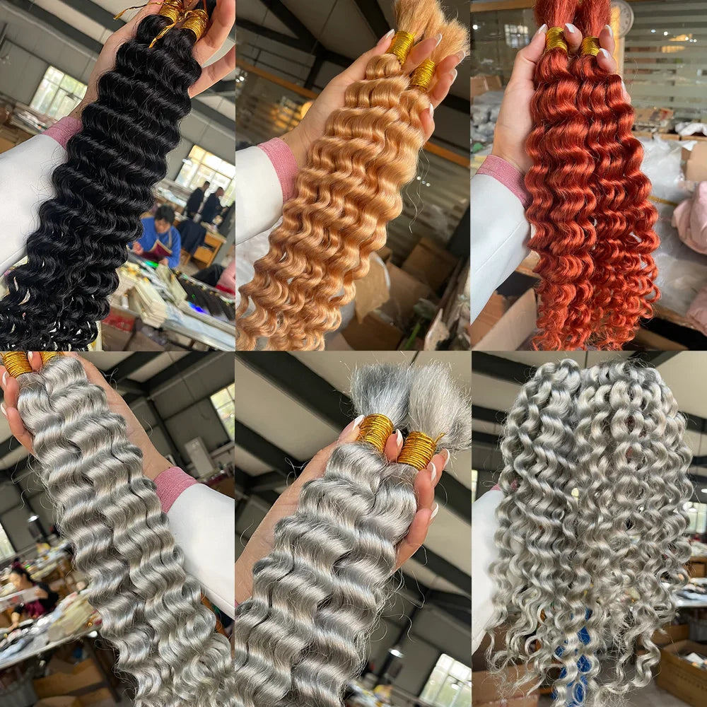 Deep Wave Human Braiding Hair for Boho Braids, 14"