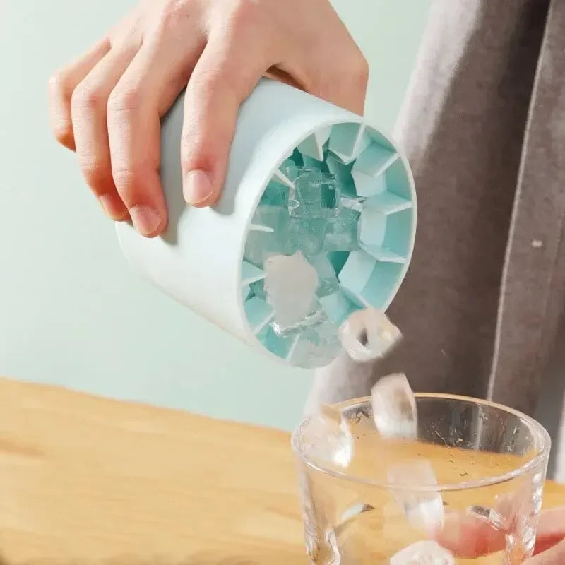 Round Silicone Ice Cube Mold Bucket