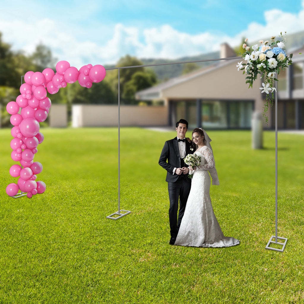 10X20FT Heavy Duty Wedding Backdrop Stand 6M*3M Square Metal Arch Frame Kit for Stage, Photography, Party, Curtain Support