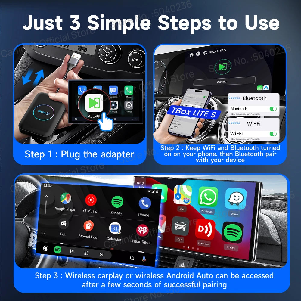 2026 CarlinKit Android TV Box LITE CarPlay Android Auto Wireless USB Adatper Support Netfilx Youtube Spotify For Car Multimedia