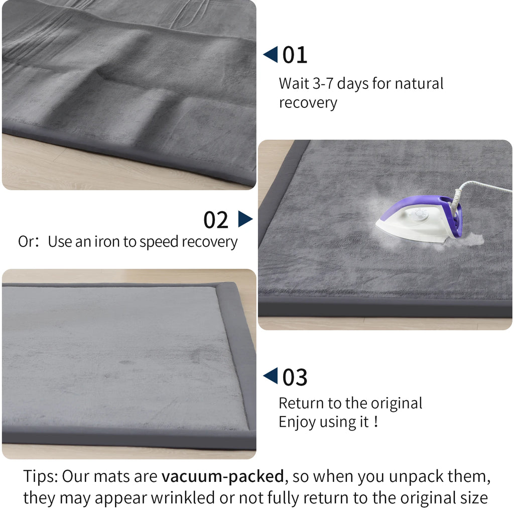 Carpet For Floor 2cm Thick Memory Foam Playpen Mat With Non-slip Bottom For Living Room Soft Velvet Minimalist Carpet Kids Rugs