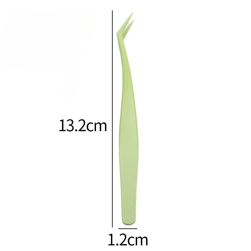 Non-Stick Coated Stainless Steel Eyelash Tweezers, Glue-Free Lash Applicator for Beginners