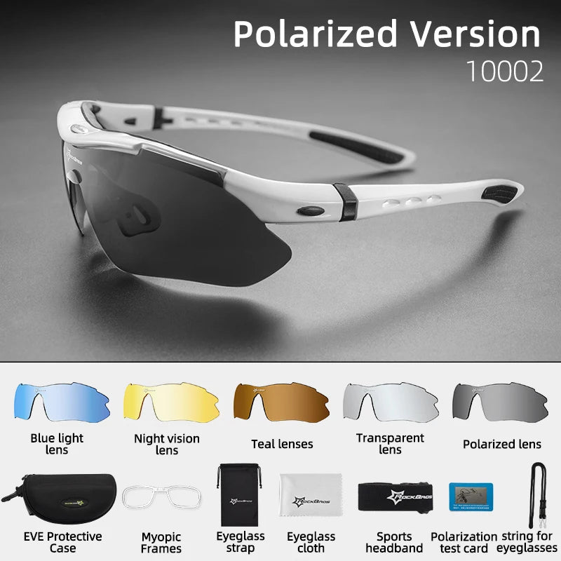 Polarized Cycling Glasses Men Sports Sunglasses Road MTB Mountain Bike Bicycle Riding Protection Goggles Glasses 5 Lens