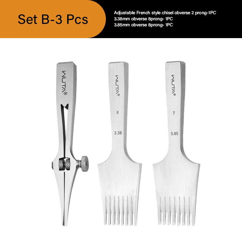 WUTA 1PC Professional Sharp Leather Chisel Punch French Style Pricking Iron Punching Tool High Polish DIY Leather Craft Tools