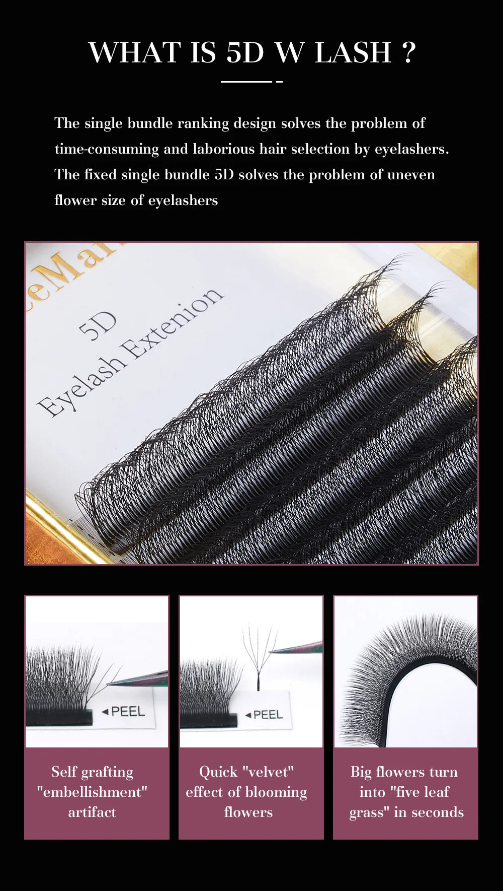 DeceMars 5D W-Shape Eyelash Extensions Tray
