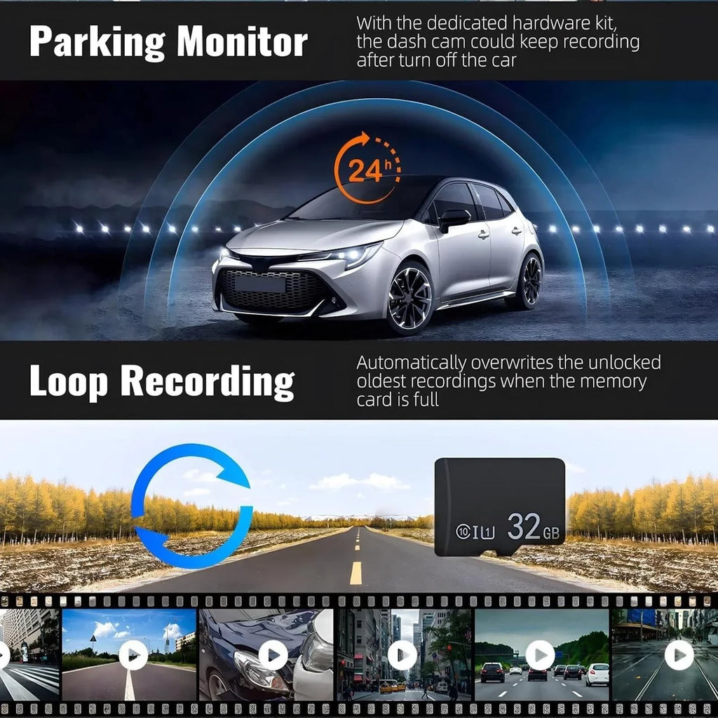 1080P HD Front and Rear Dash Camera for Car Driving Recorder with IR Night Vision G Sensor 3 1 6 Inch IPS Screen 150 Degree Wide Angle Dual Lens Car DVR for Seamless Loop Recording and Parking Guard Safety Shield