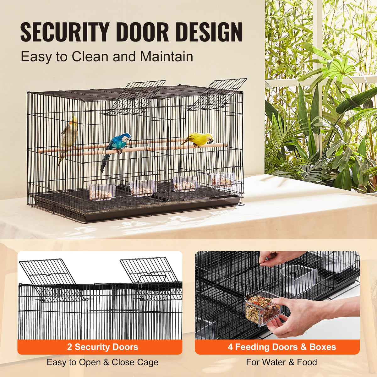 30In Flight Bird Cage Stackable Divided Small Animal Cage for Kinds of Birds Pet Travel Birdcage with Handle and Perche