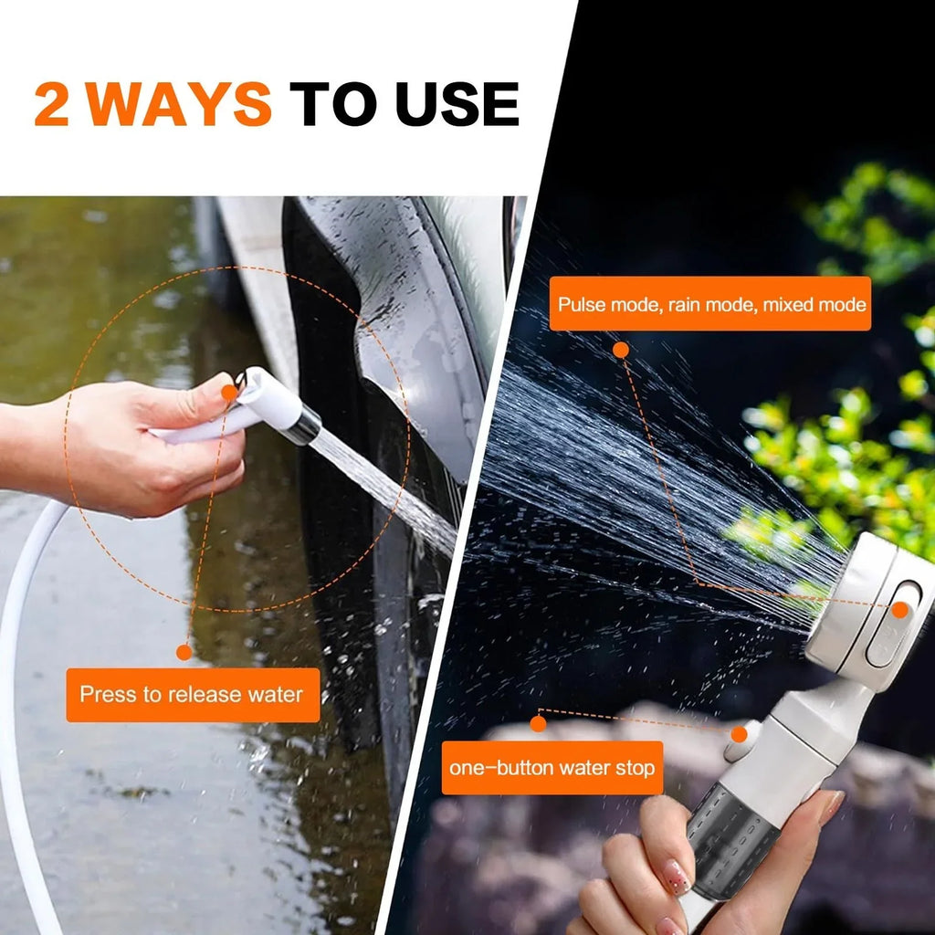 Outdoor Shower Portable Handheld Rechargeable Gentle Pet Bath Sprayer for Dogs and Cats Versatile Water Pump for Car Wash Garden Watering and Flower