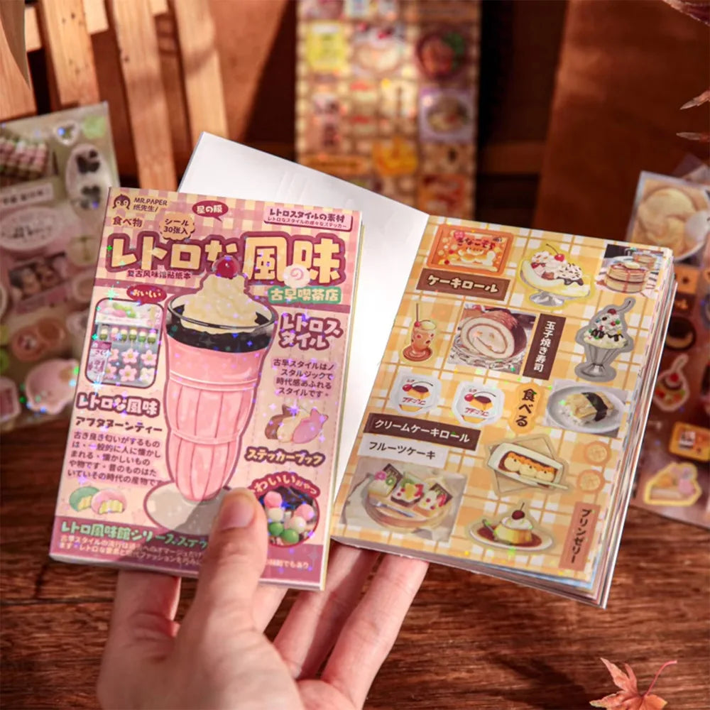 30 Sheets Vintage Style Retro Doodle Sticker Book for DIY Customization - Decorate Bottles Cars Laptops Guitars And More