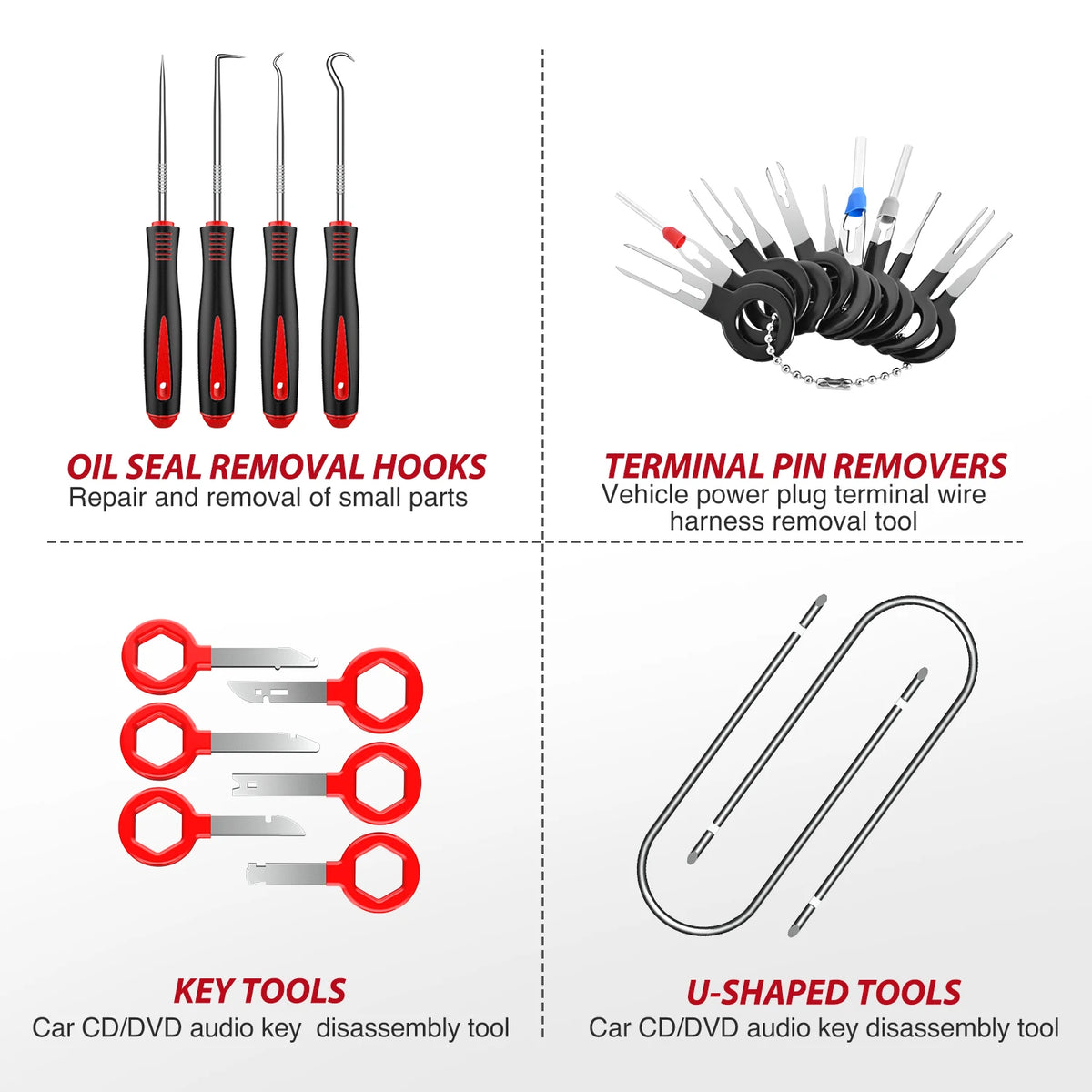 200Pcs Trim Removal Tool, Auto Push Pin Bumper Retainer Clip Set Fastener Terminal Remover Adhesive Cable Clips Round Handle Crowbar Kit Car Panel