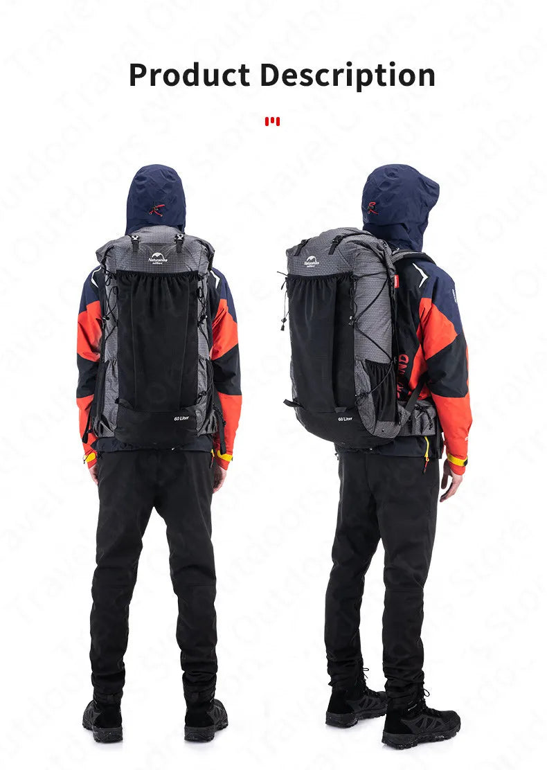 Outdoor Mountaining Backpack Waterproof High Capacity Sports Climbing Ultralight Hiking Travel Bag With Rain Cover