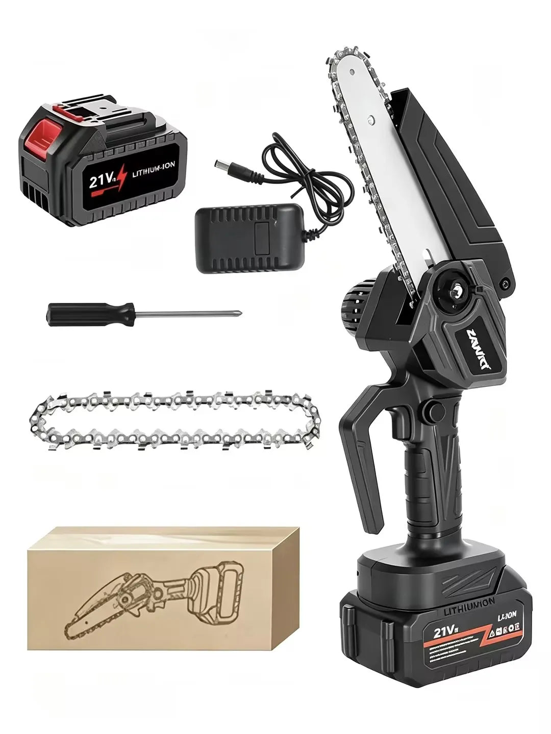 Mini 6-inch Cordless Chainsaw With Splash Guard & Safety Lock, Great For Gardening, Camping, Firewood, And A Perfect Gift For Parents.Black Friday Discount Promotion, Birthday, Christmas Or Festival Gift