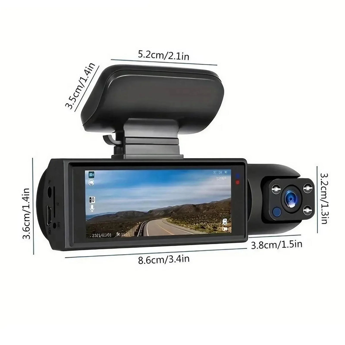 1080P HD Front and Rear Dash Camera for Car Driving Recorder with IR Night Vision G Sensor 3 1 6 Inch IPS Screen 150 Degree Wide Angle Dual Lens Car DVR for Seamless Loop Recording and Parking Guard Safety Shield