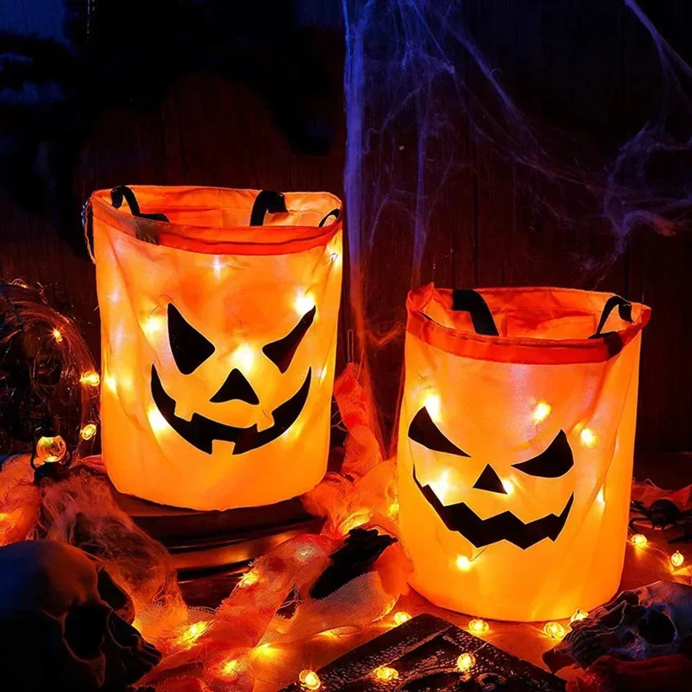 Halloween LED Light-Up Pumpkin Candy Bag