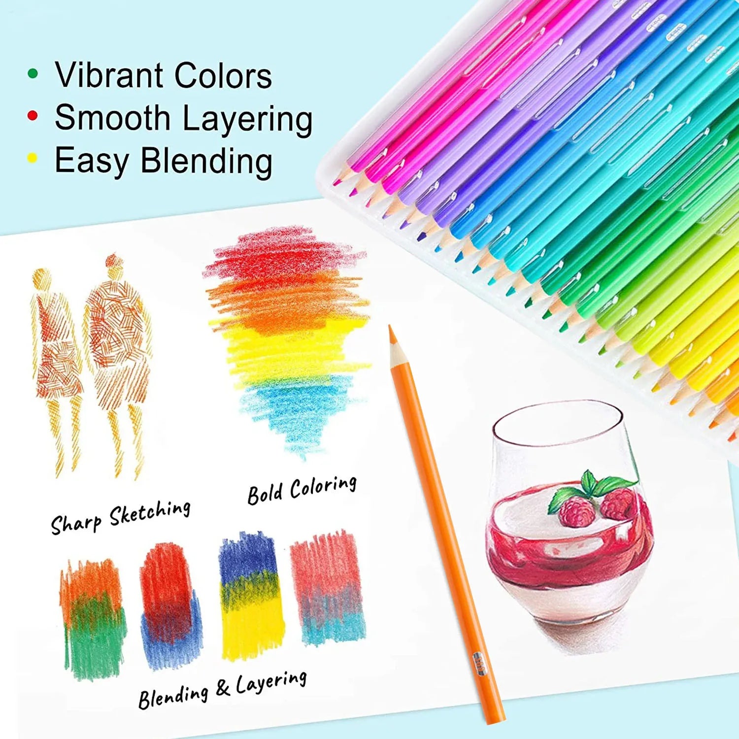 520 Colored Pencils, Professional Grade Rich Pigment Soft Core, Coloring Pencils Suitable for Children, Adults, Artists