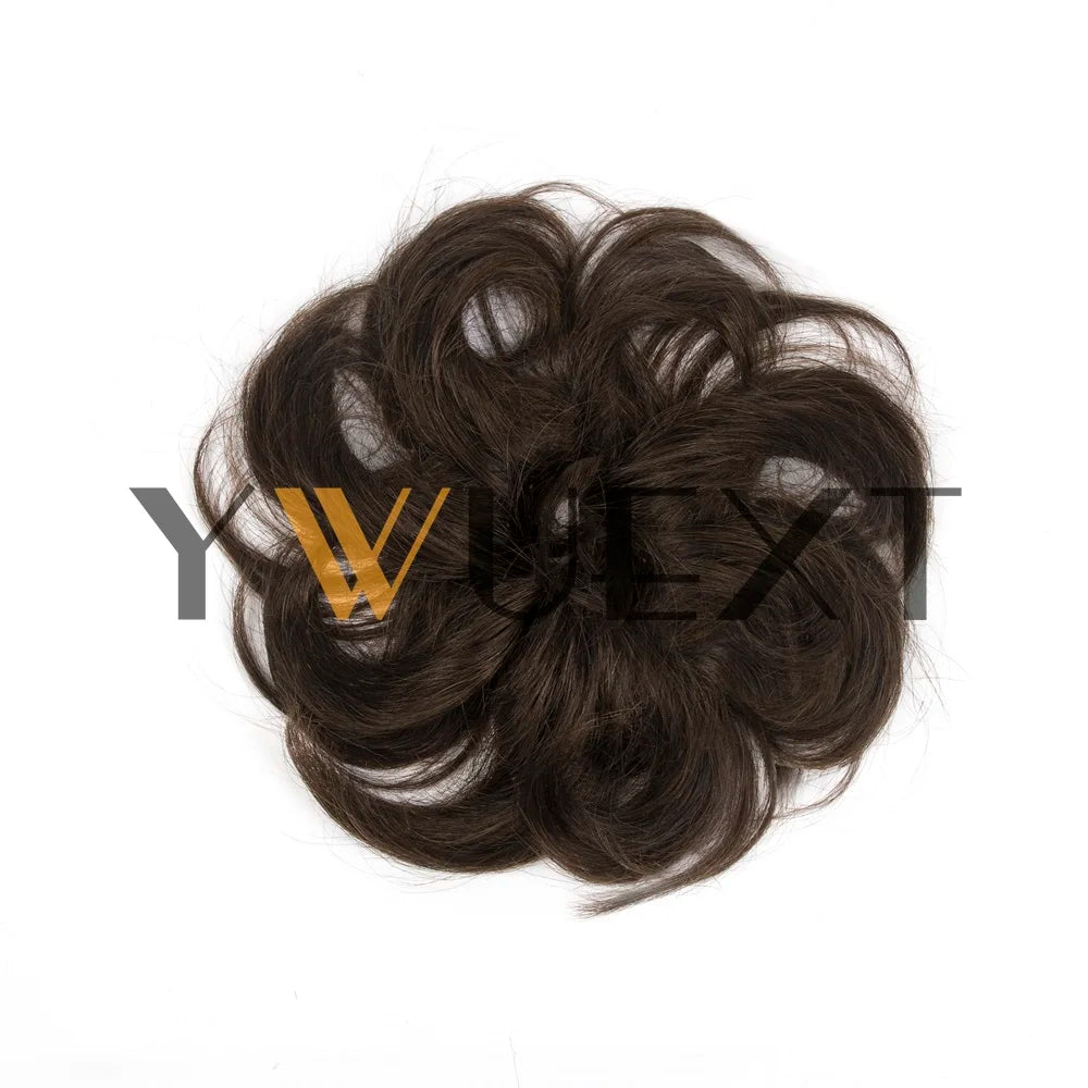 Curly Human Hair Bun Chignon