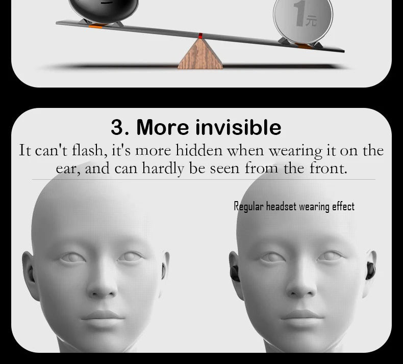 Ultra-Thin Sleep Earbuds, Bluetooth 5.3 Invisible Wireless Earphones for Sleeping and Sports