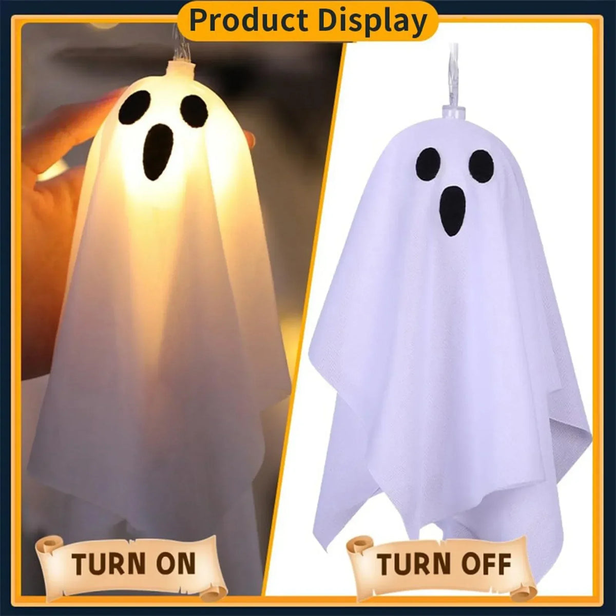 Halloween Ghost String Lights, 8 Modes Waterproof LED Garland