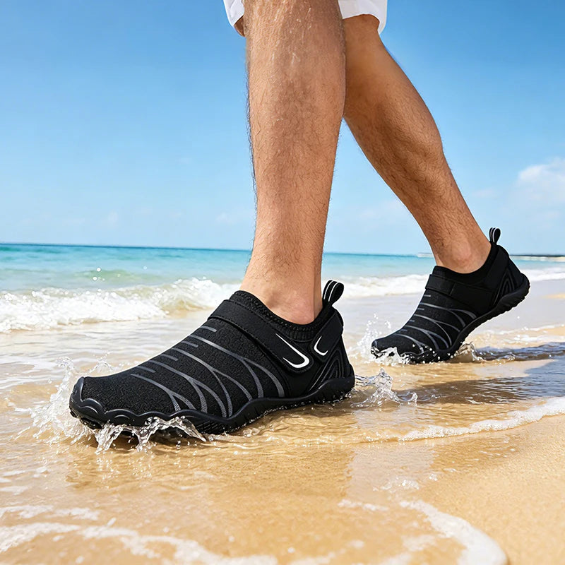 Men's Quick-Dry Water Shoes, Lightweight Barefoot Beach and Wading Sneakers