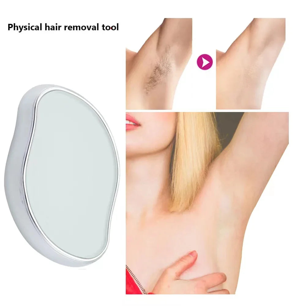 Crystal Hair Eraser, Reusable Physical Hair Removal Tool for Legs, Arms, Underarms and Body, Easy to Clean