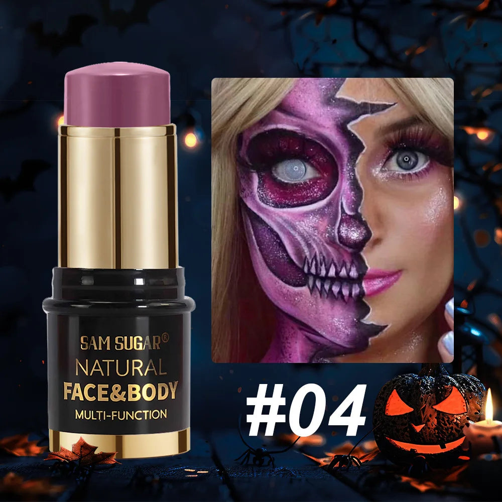12 Colors Black White Halloween Makeup Waterproof Face Body Paint Stick Neon Colorful Blue Green Yellow Face Paint Cosmetics