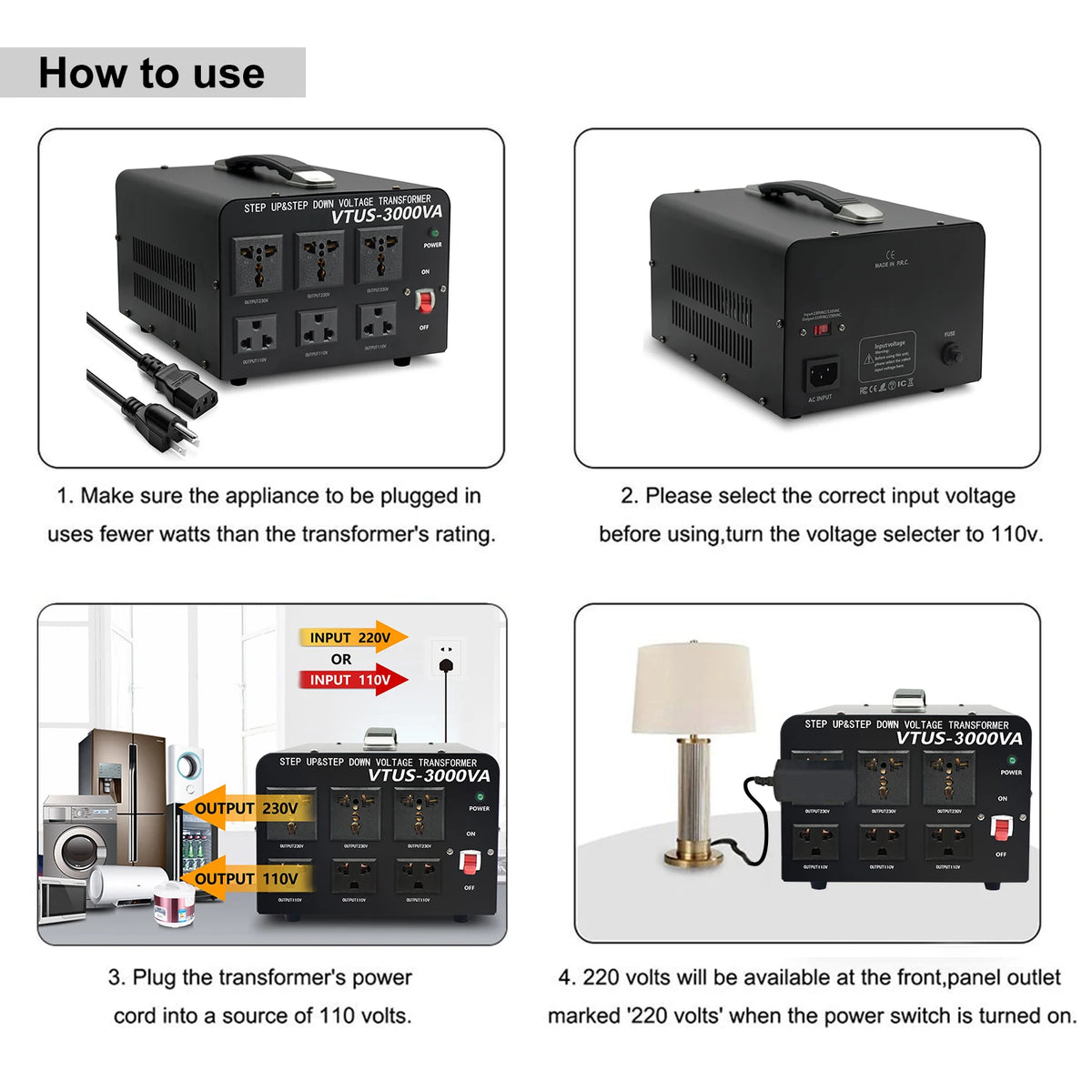 500W-5000W Voltage Converter Step Up & Down 110V to 220V UN/US Socket 50/60Hz Power Transformer For Home Appliance